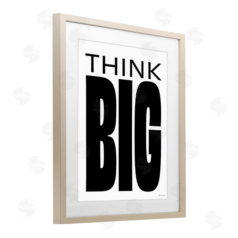 Susan Ball Think Big Bold Encouragement Brown Framed Print Under Glass Wall Art