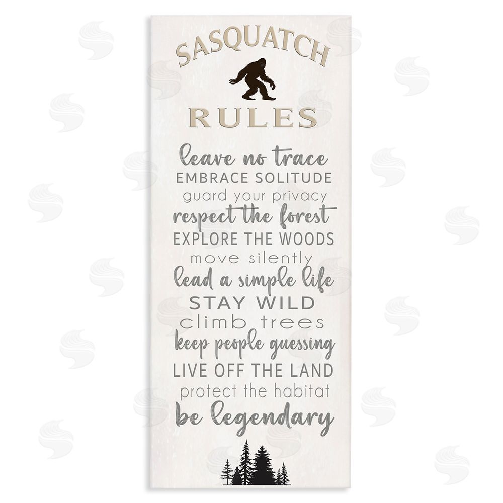 Seven Trees Design Sasquatch Rules Live Wild Stretched Canvas Wall Art Print