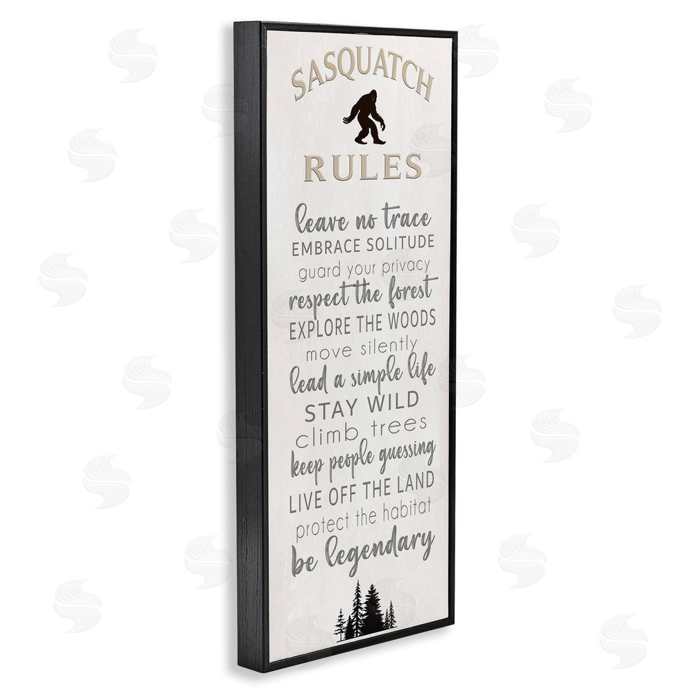 Seven Trees Design Sasquatch Rules Live Wild Black Framed Giclee Wall Art Print