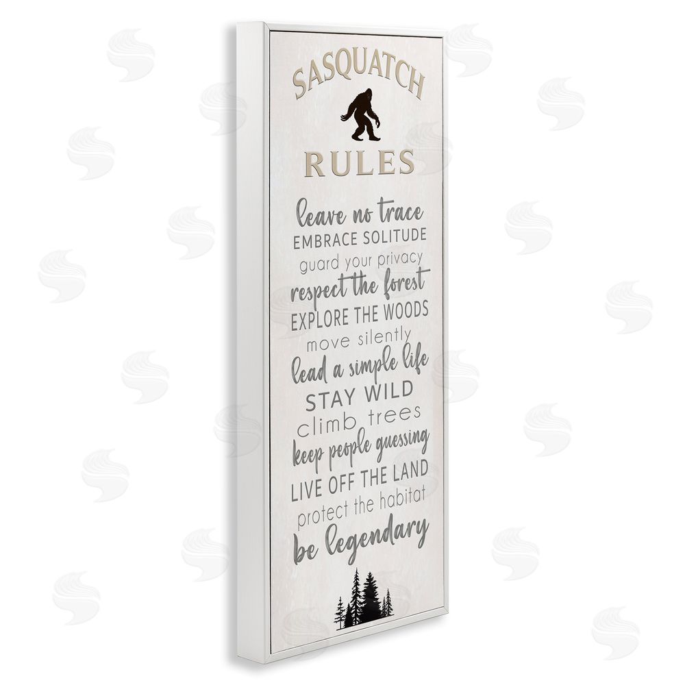 Seven Trees Design Sasquatch Rules Live Wild White Framed Giclee Wall Art Print