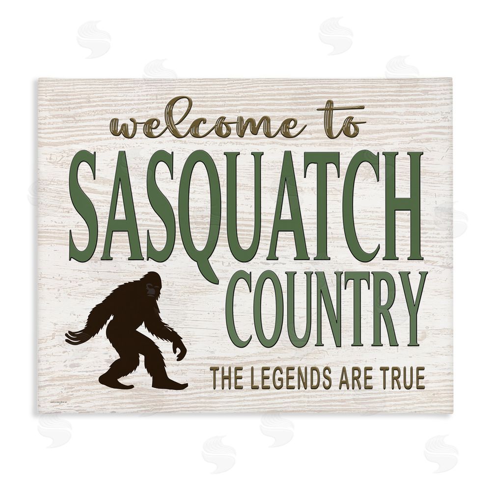 Seven Trees Design Welcome To Sasquatch Country Stretched Canvas Wall Art Print