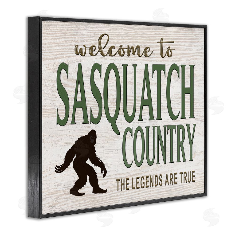 Seven Trees Design Welcome To Sasquatch Country Black Framed Giclee Wall Art Print
