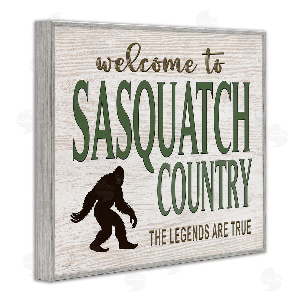 Seven Trees Design Welcome To Sasquatch Country Gray Framed Giclee Wall Art Print