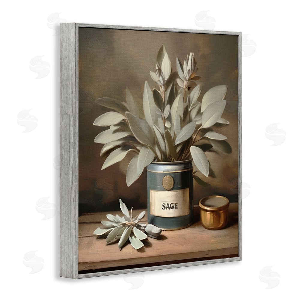 Jo Moulton Sage Bloom in Vintage Tin Gray Framed Giclee Wall Art Print