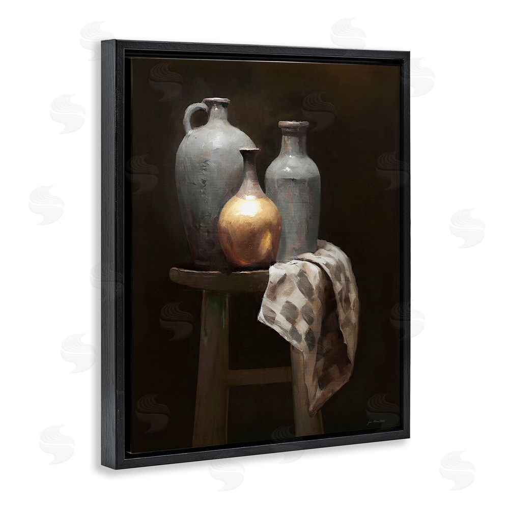Jo Moulton Antiquity Still Life Vessels Black Floating Frame Canvas Wall Art Print