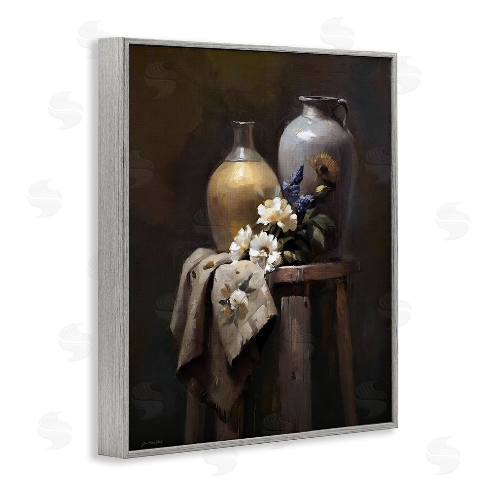 Jo Moulton Ceramic Vases Still Life Gray Framed Giclee Wall Art Print