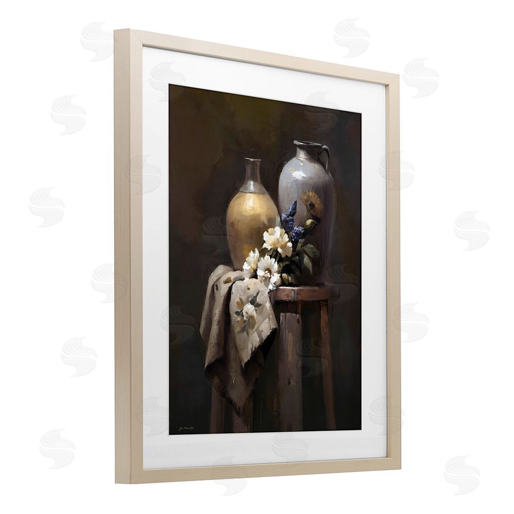 Jo Moulton Ceramic Vases Still Life Brown Framed Print Under Glass Wall Art