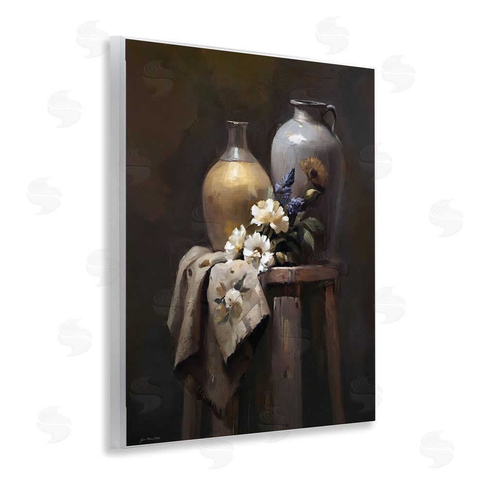 Jo Moulton Ceramic Vases Still Life Wooden Wall Plaque Art Print
