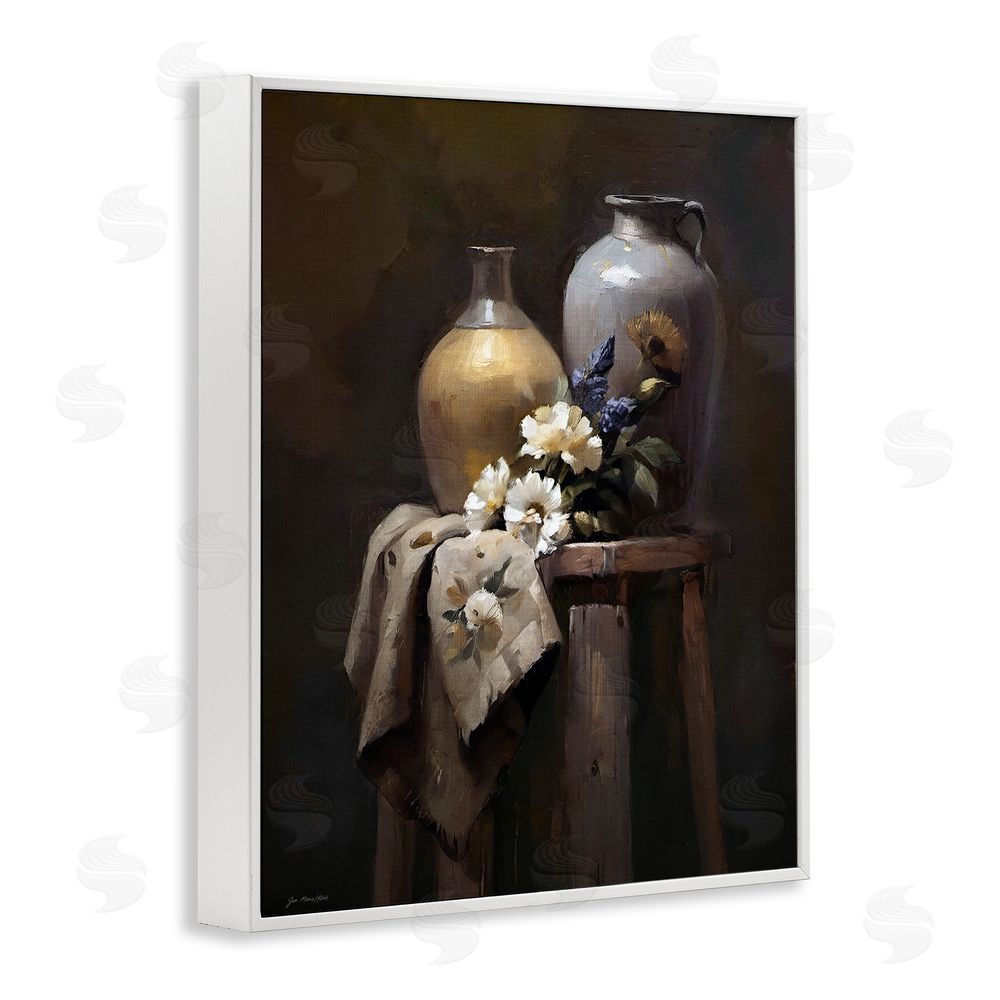 Jo Moulton Ceramic Vases Still Life White Framed Giclee Wall Art Print