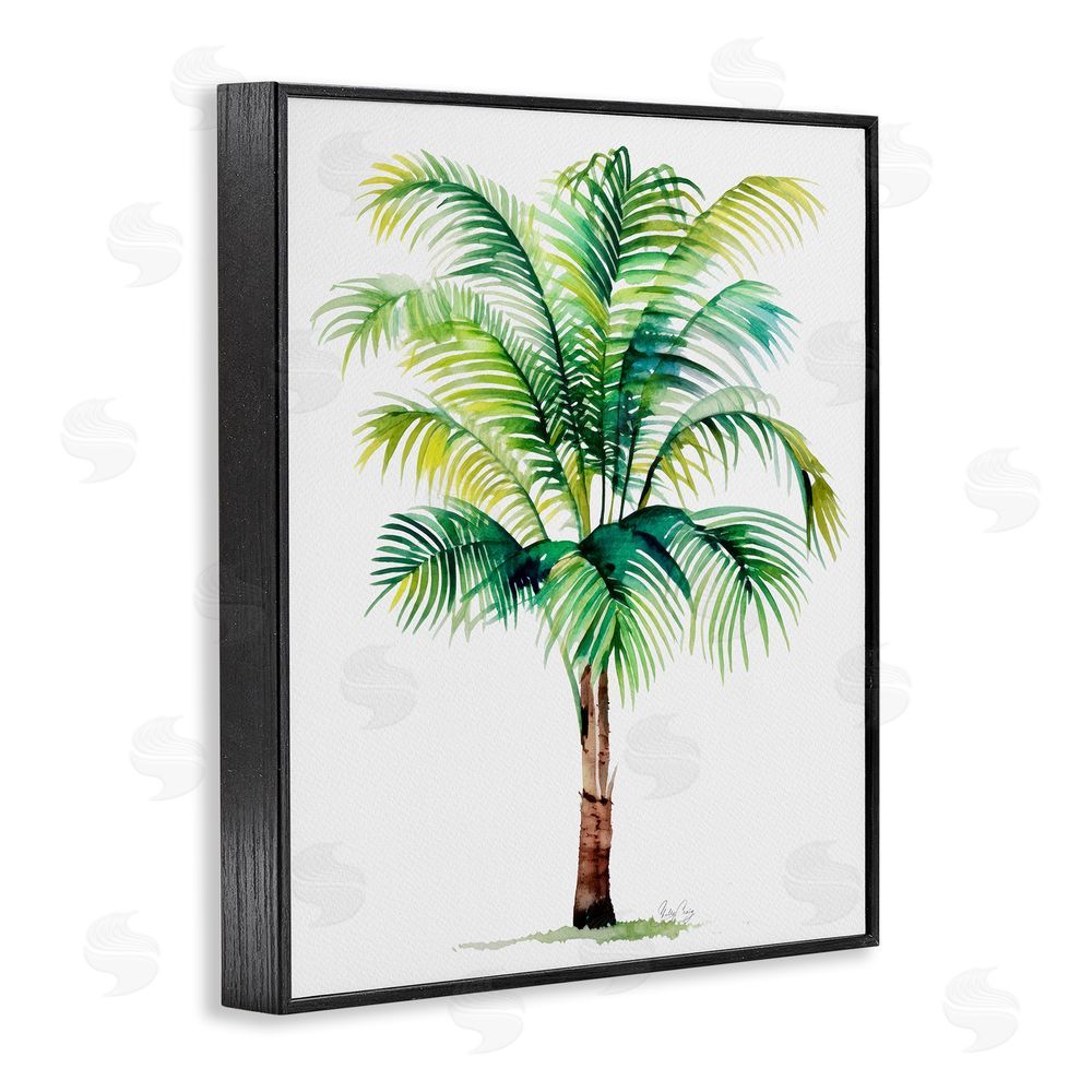 Shelly Craig Breezy Fronds Palm Black Framed Giclee Wall Art Print