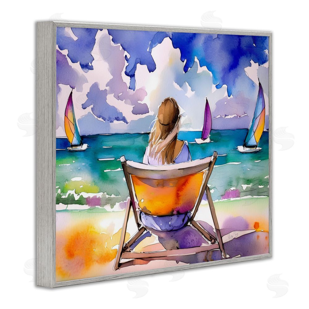 Shelly Craig Front Row to Paradise Gray Framed Giclee Wall Art Print