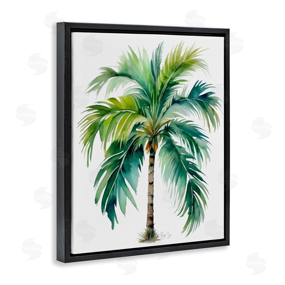 Shelly Craig Lagoon Majesty Palm Black Floating Frame Canvas Wall Art Print