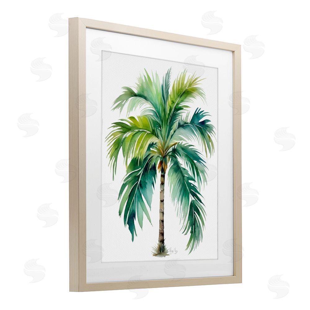 Shelly Craig Lagoon Majesty Palm Brown Framed Print Under Glass Wall Art