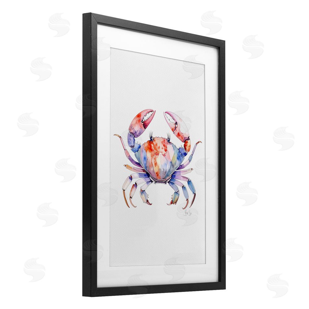 Shelly Craig Tide Dancer Crab Black Framed Print Under Glass Wall Art