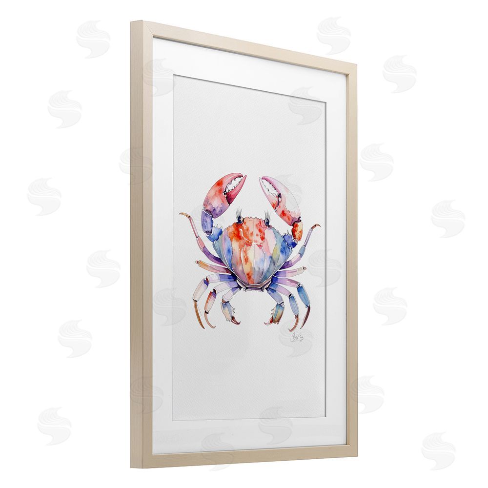 Shelly Craig Tide Dancer Crab Brown Framed Print Under Glass Wall Art