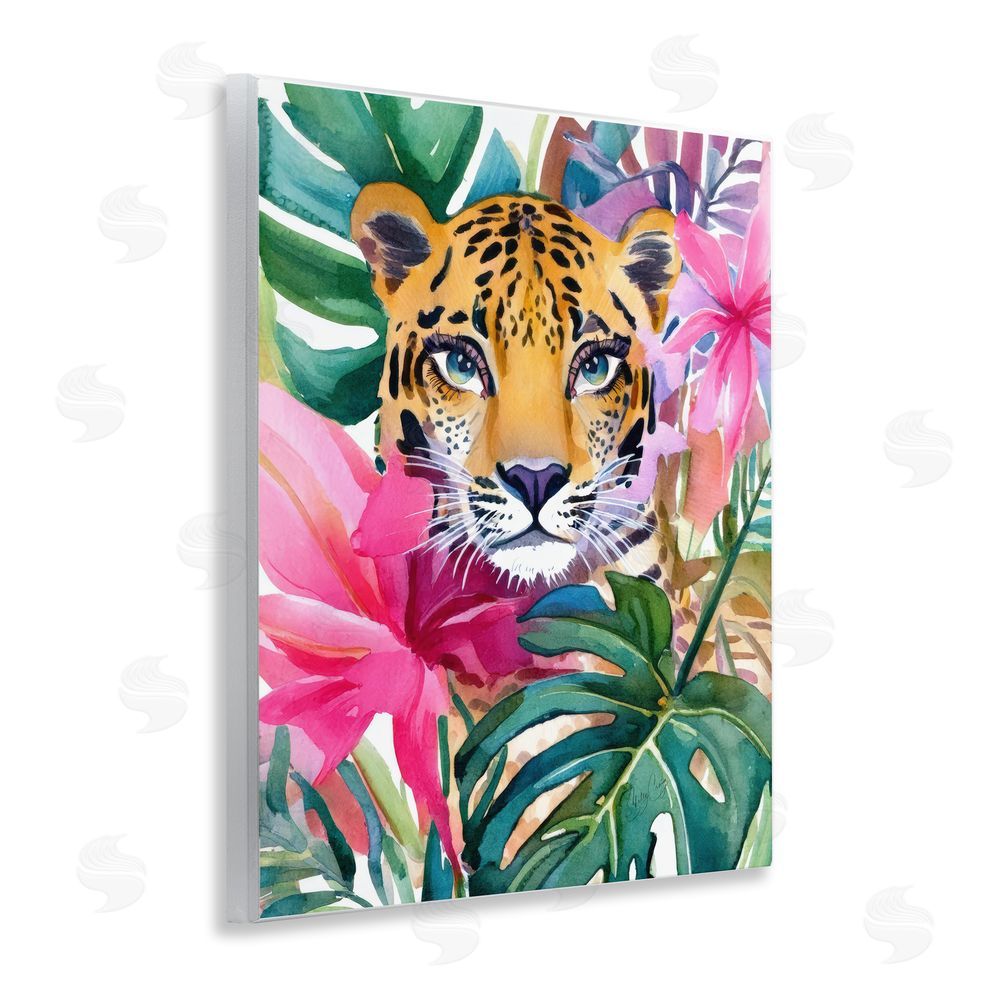 Shelly Craig Tropical Tiger Peeking Wooden Wall Plaque Art Print