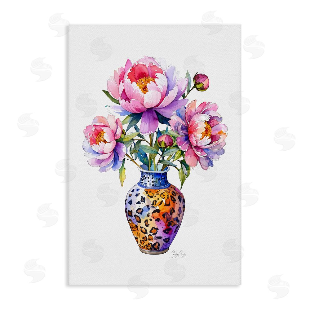 Shelly Craig Fierce Blooms Flower Vase Stretched Canvas Wall Art Print