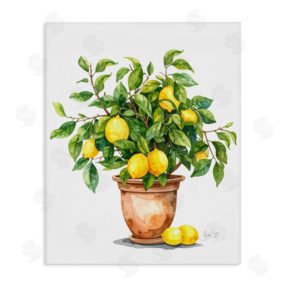 Shelly Craig Potted Lemon Tree Stretched Canvas Wall Art Print