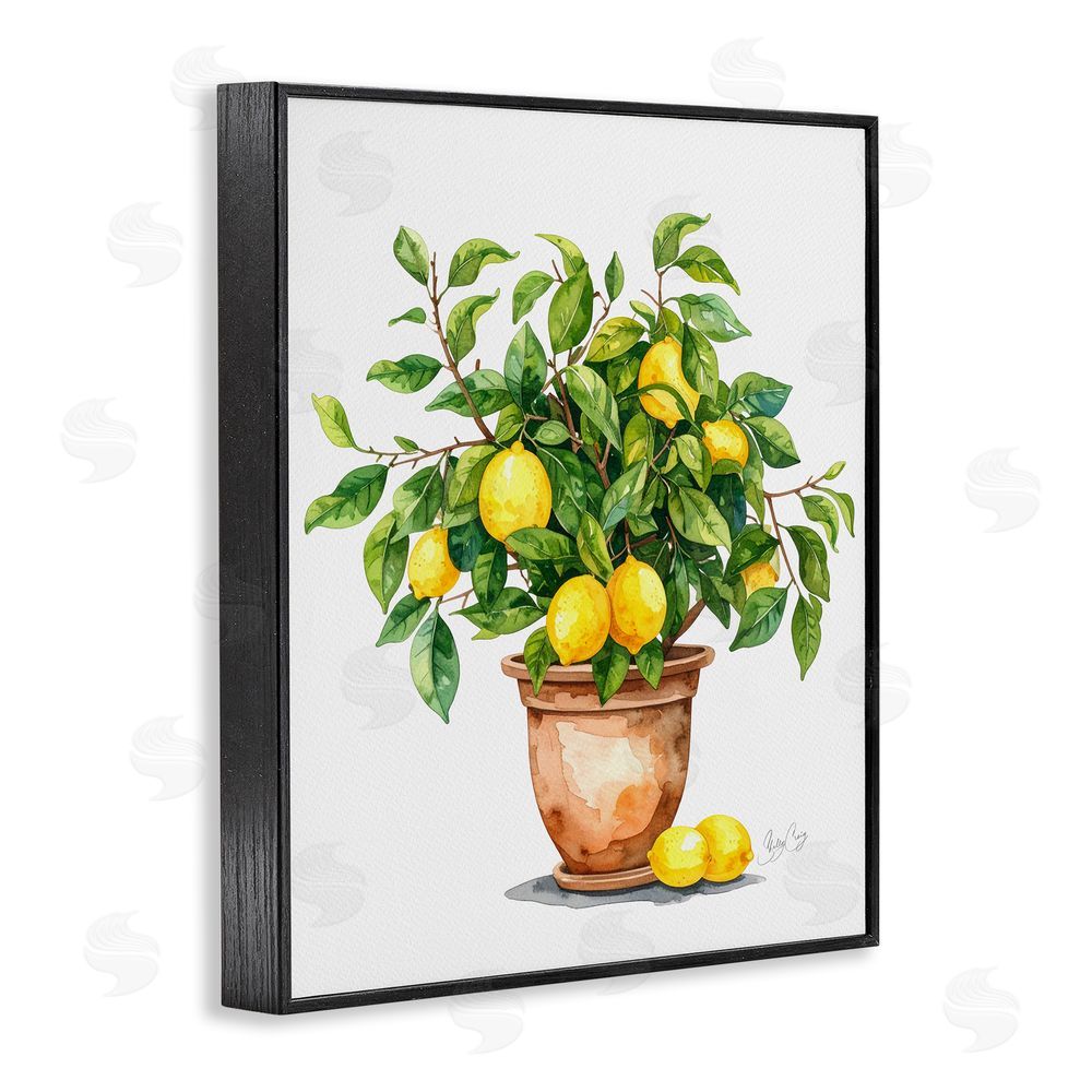 Shelly Craig Potted Lemon Tree Black Framed Giclee Wall Art Print
