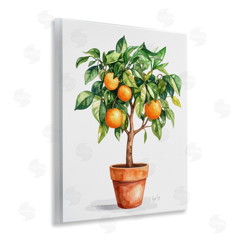 Shelly Craig Potted Orange Tree Wooden Wall Plaque Art Print