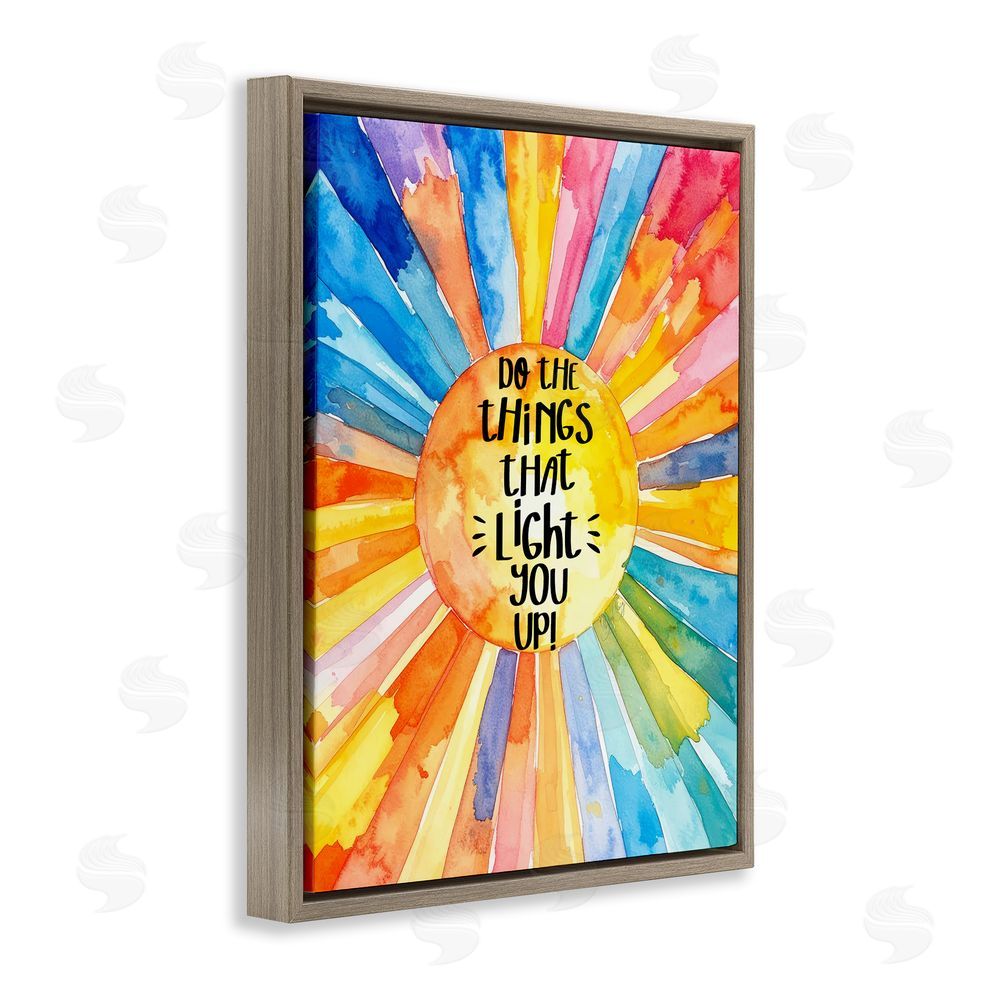 Shelly Craig Things That Light You Up Brown Floating Frame Canvas Wall Art Print
