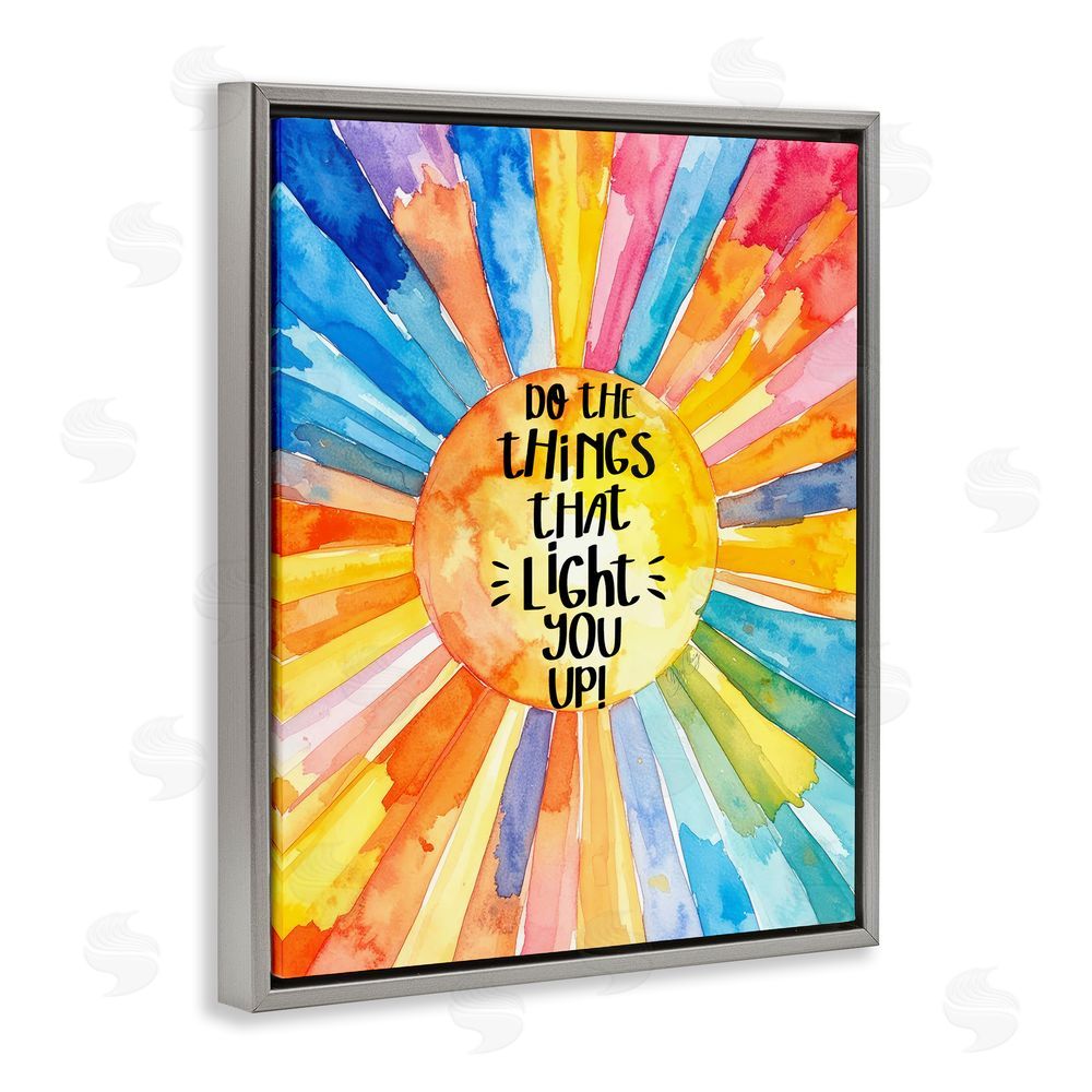 Shelly Craig Things That Light You Up Gray Floating Frame Canvas Wall Art Print
