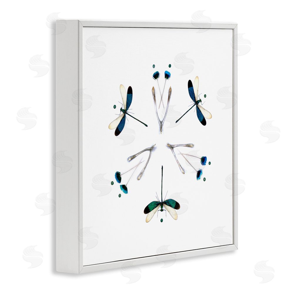 Beth Adoette Simple Dragonfly Symmetry White Framed Giclee Wall Art Print