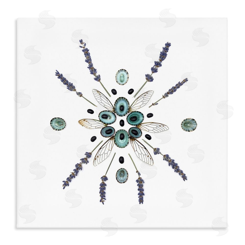 Beth Adoette Lavender & Delicate Wings Stretched Canvas Wall Art Print