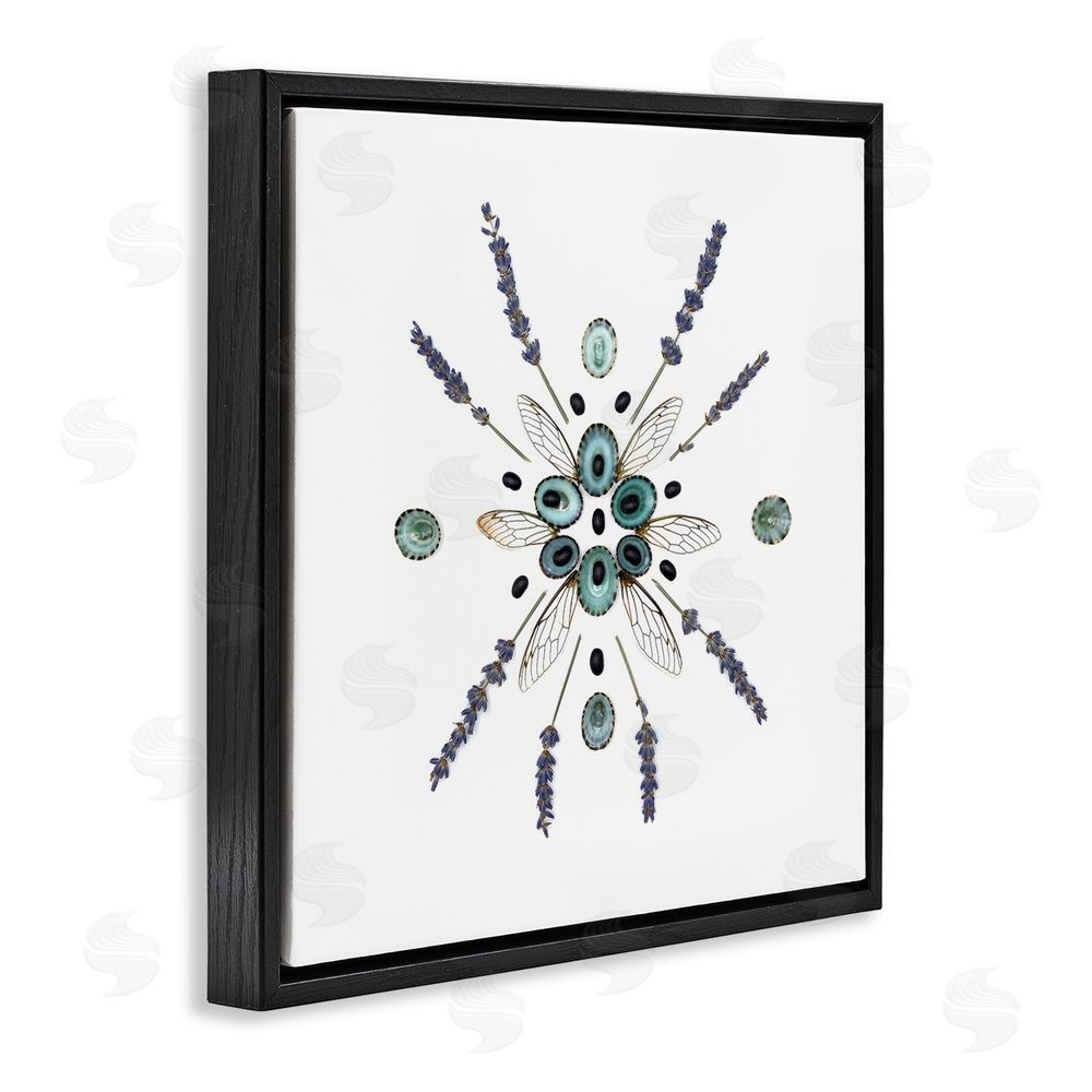 Beth Adoette Lavender & Delicate Wings Black Floating Frame Canvas Wall Art Print
