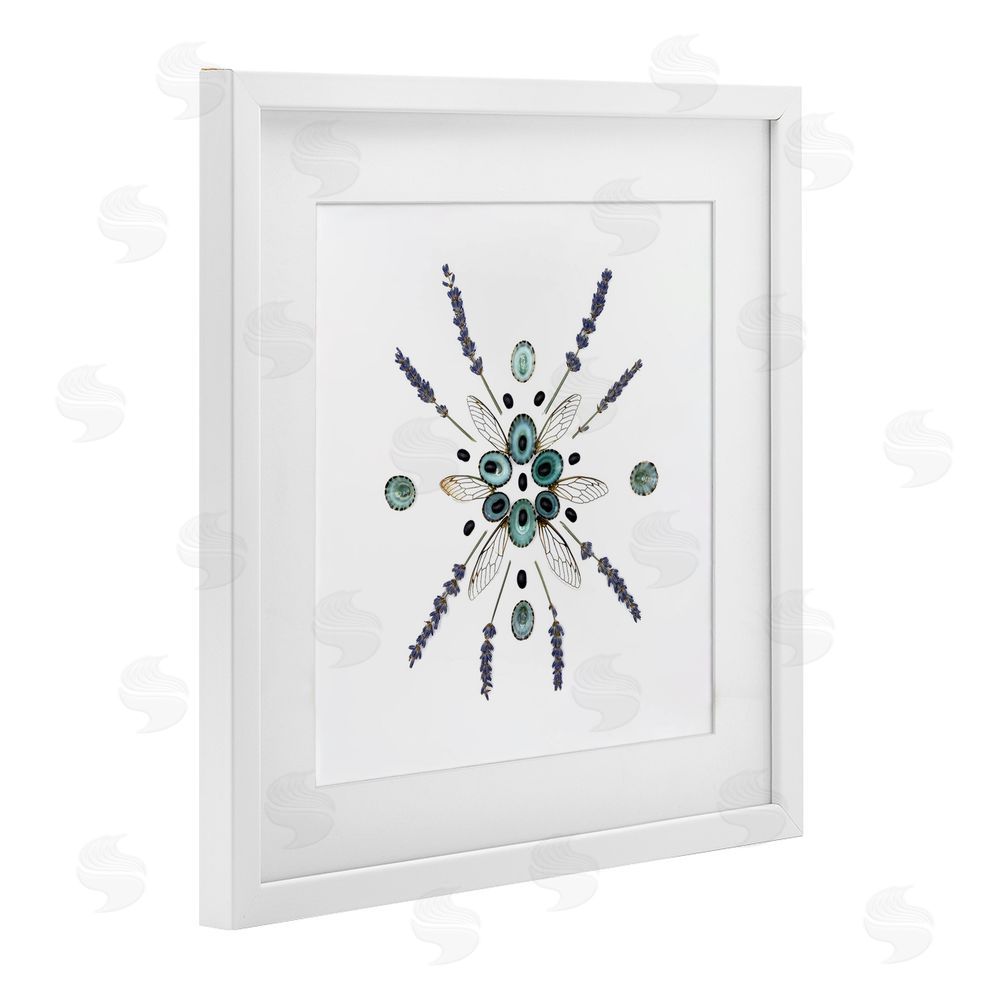 Beth Adoette Lavender & Delicate Wings White Framed Print Under Glass Wall Art