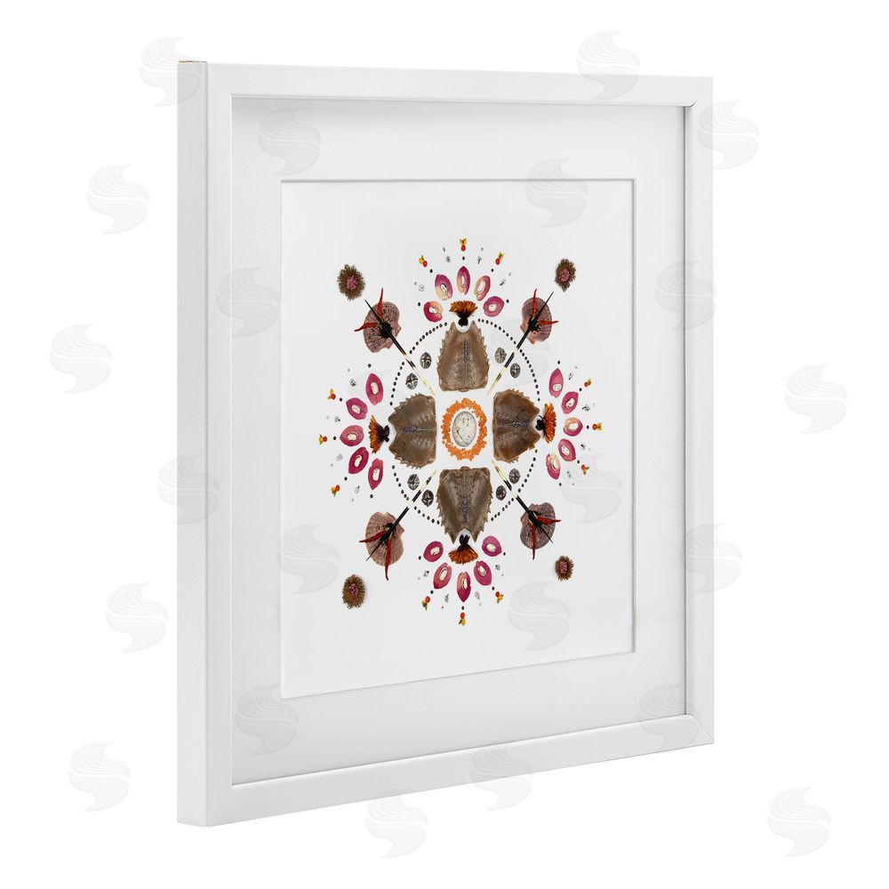 Beth Adoette Symmetrical Nautical Collection White Framed Print Under Glass Wall Art