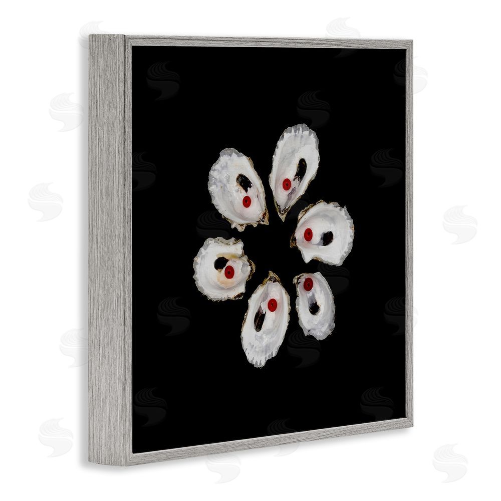 Beth Adoette Oyster Shells Symmetry Gray Framed Giclee Wall Art Print