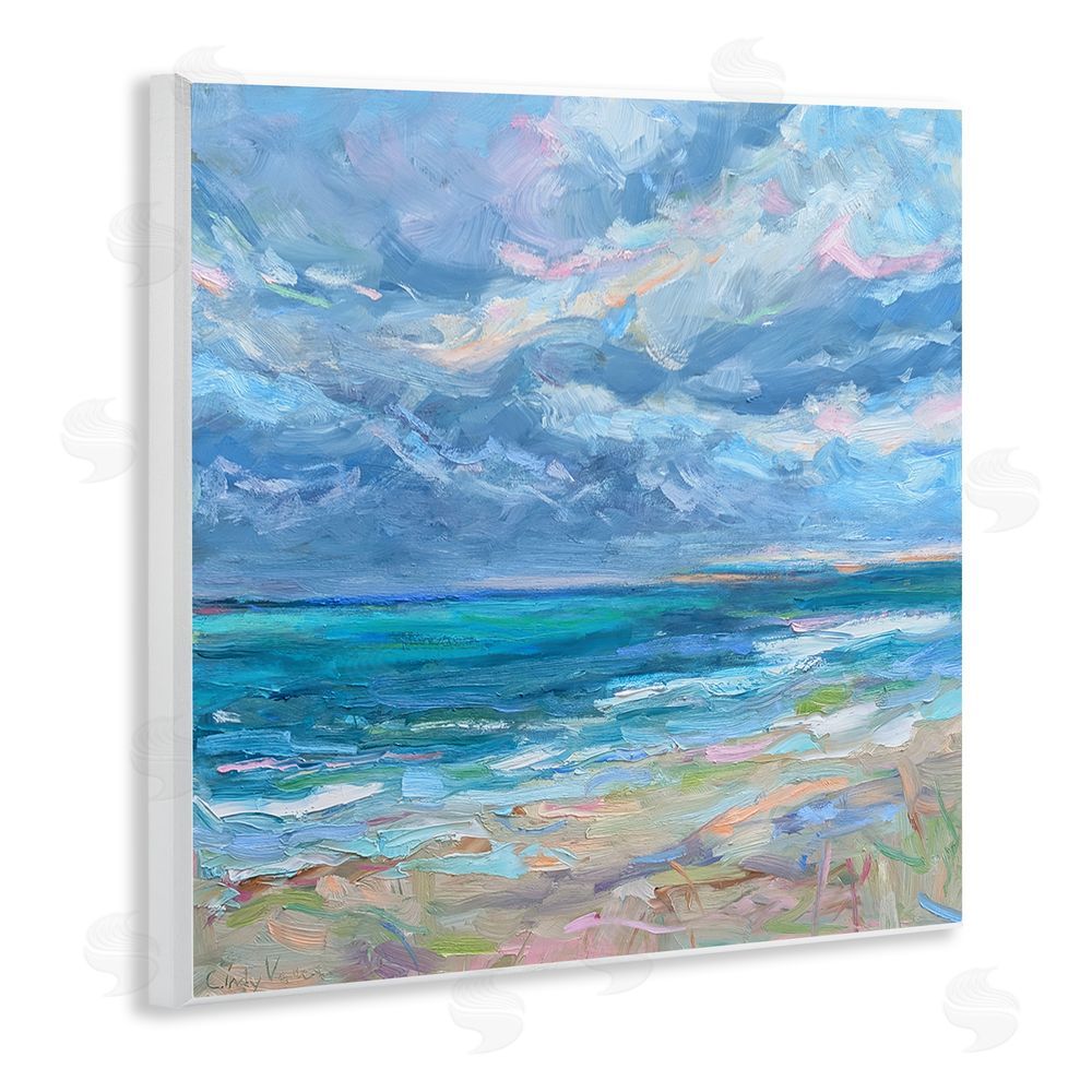 Cindy Vener Lavender Gray Day Beach Wooden Wall Plaque Art Print