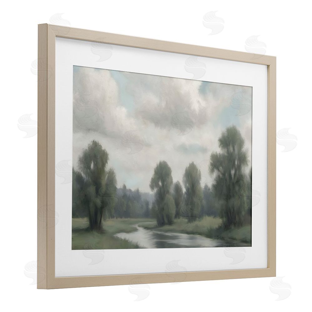 Elizabeth Medley Along The Pond Muted Atmosphere Brown Framed Print Under Glass Wall Art