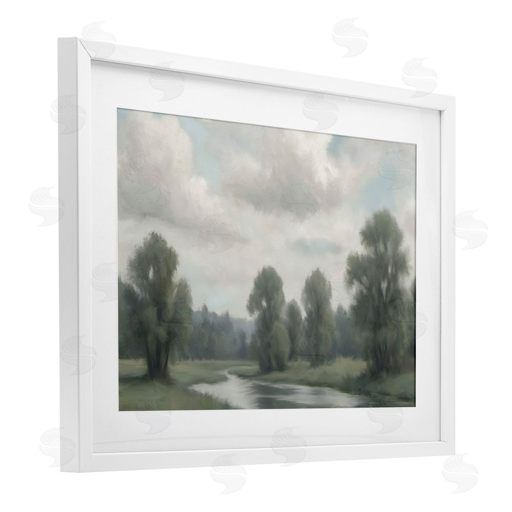 Elizabeth Medley Along The Pond Muted Atmosphere White Framed Print Under Glass Wall Art
