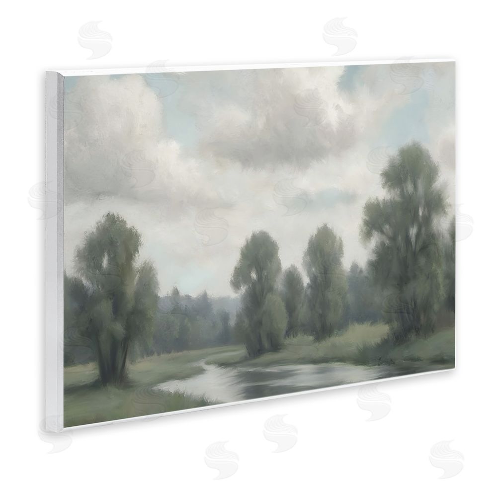 Elizabeth Medley Along The Pond Muted Atmosphere Wooden Wall Plaque Art Print