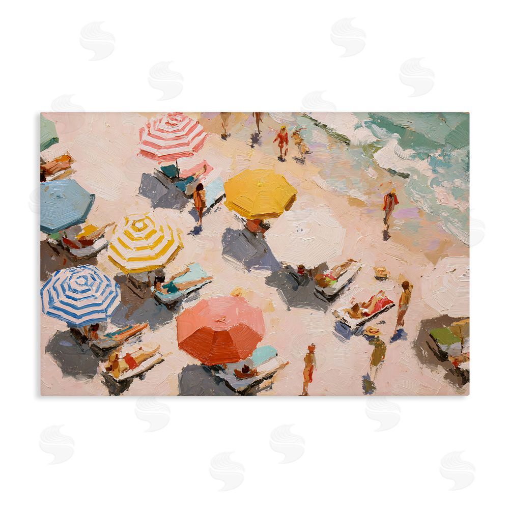 Jacky Ngan Summer Beach Fun Expression Stretched Canvas Wall Art Print