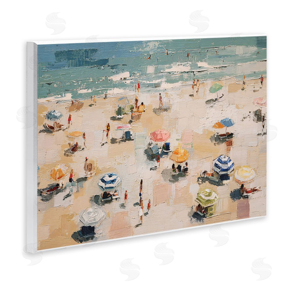Jacky Ngan Summer Beachgoers Expression Wooden Wall Plaque Art Print