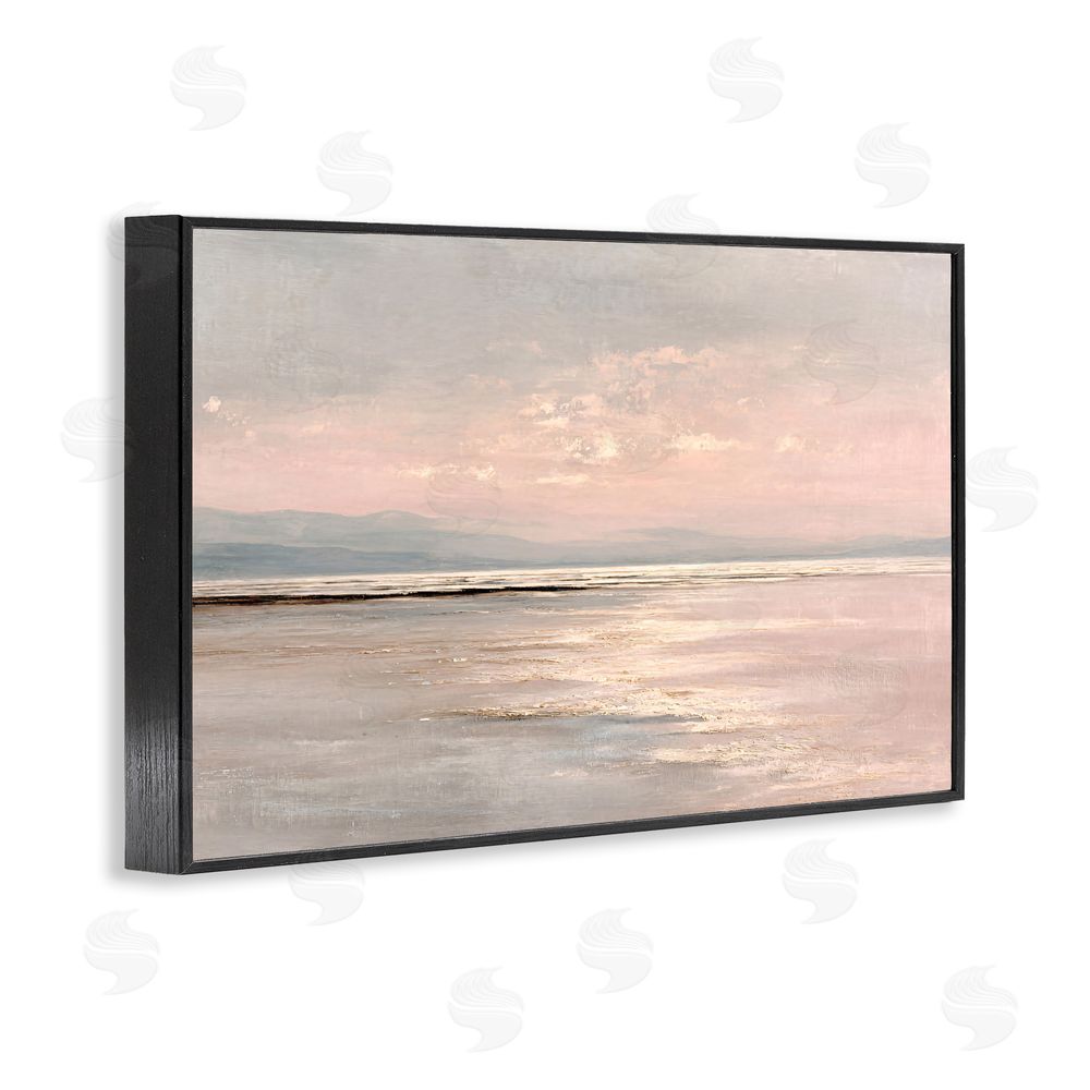 Jacky Ngan Vast Blush Seascape Black Framed Giclee Wall Art Print