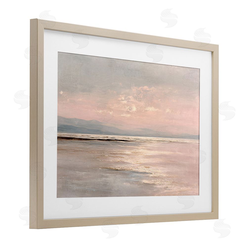 Jacky Ngan Vast Blush Seascape Brown Framed Print Under Glass Wall Art