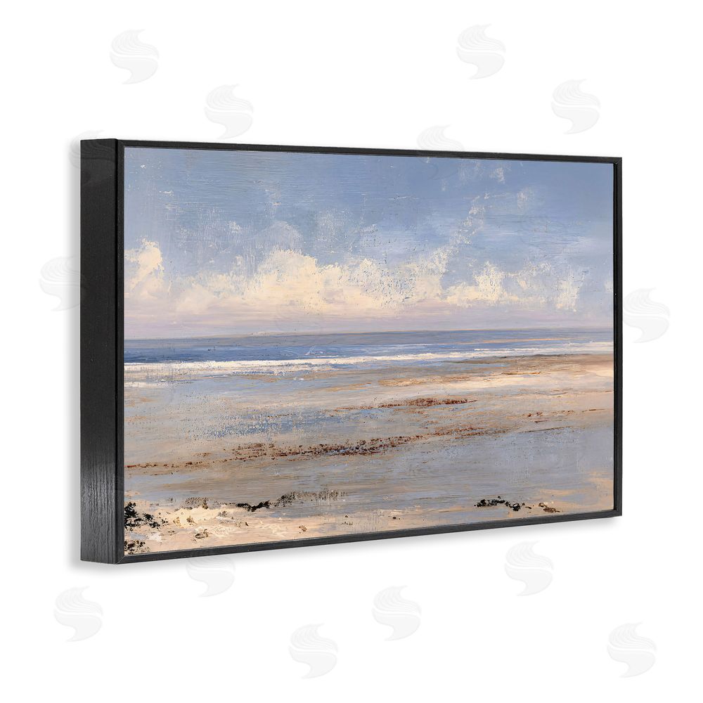 Jacky Ngan Rustic Ocean Horizon Impression Black Framed Giclee Wall Art Print