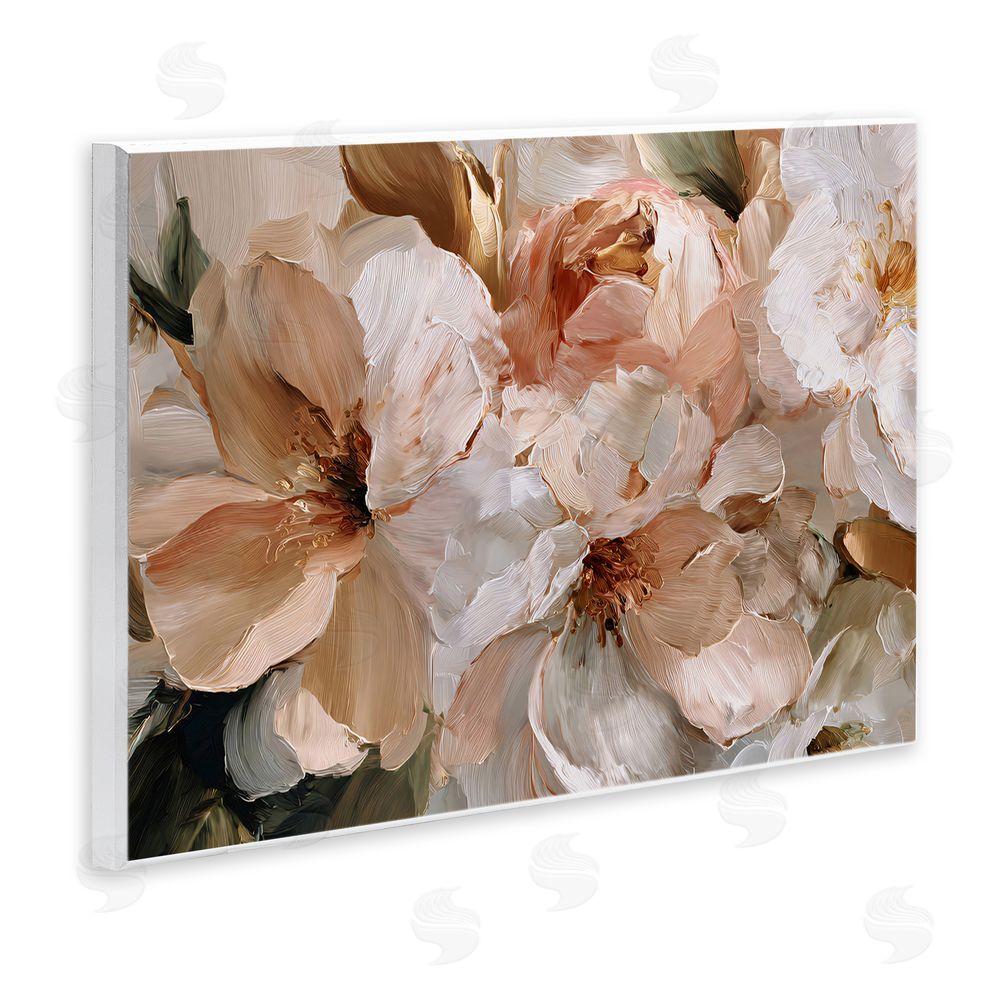 Jacky Ngan Pink Brushstroke Petals Wooden Wall Plaque Art Print