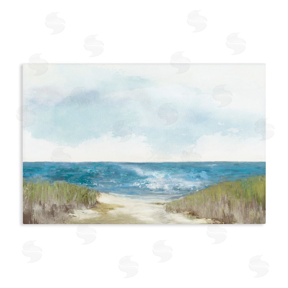 Allison Pearce Clear Ocean View From Shore Stretched Canvas Wall Art Print