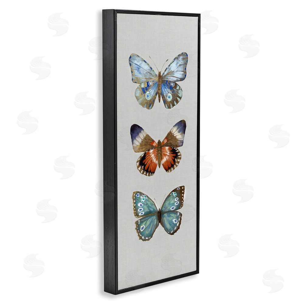 Maya Woods Trio of Wild Butterflies Black Framed Giclee Wall Art Print