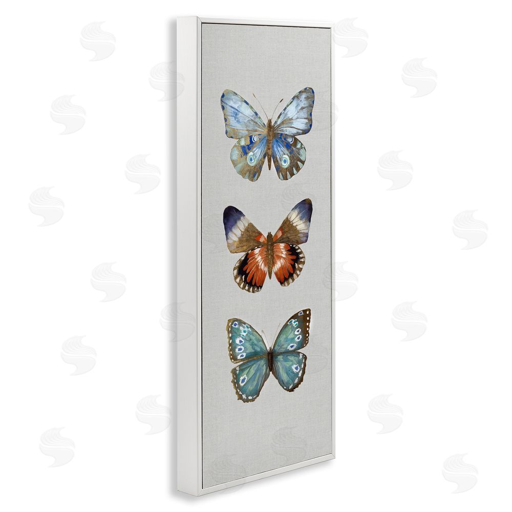 Maya Woods Trio of Wild Butterflies White Framed Giclee Wall Art Print