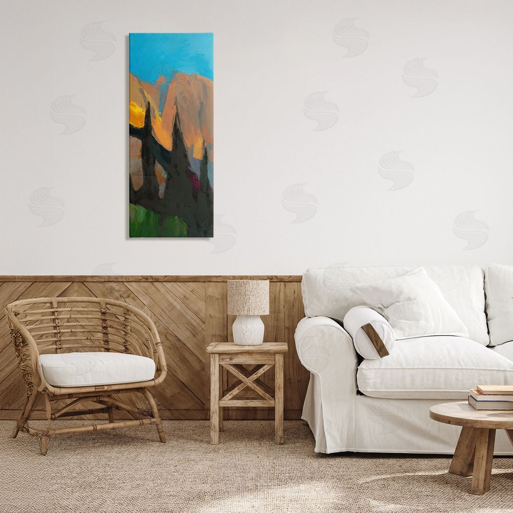 Julie Denise Golden Mountain Expression Stretched Canvas Wall Art in Room