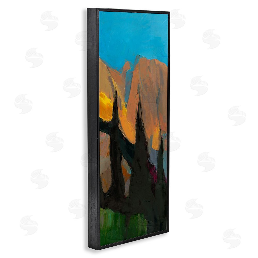 Julie Denise Golden Mountain Expression Black Framed Giclee Wall Art Print