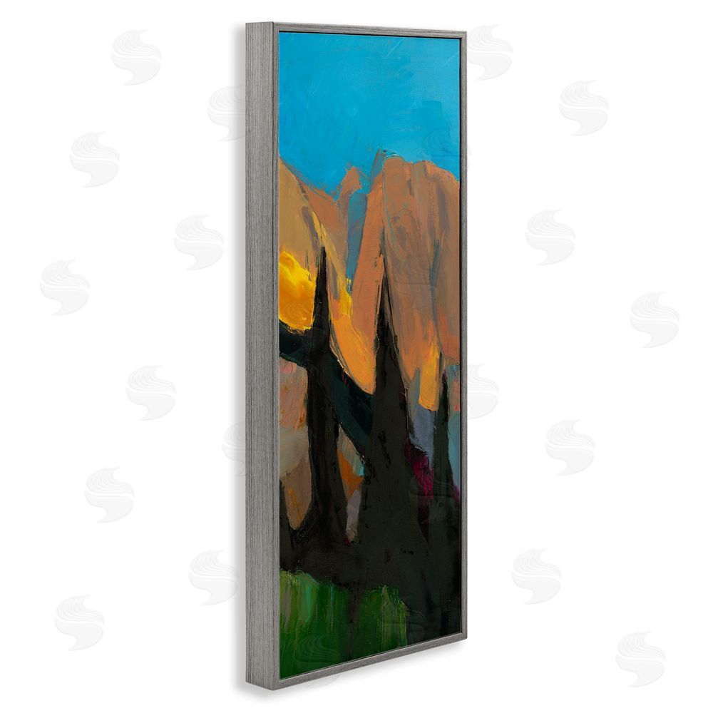 Julie Denise Golden Mountain Expression Gray Framed Giclee Wall Art Print