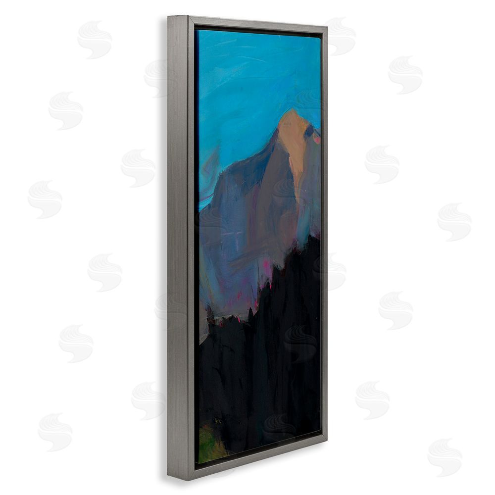Julie Denise Serene Summit Expression Gray Floating Frame Canvas Wall Art Print