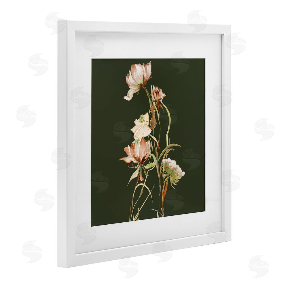 Liz Jardine Blooming Wildflower Branch White Framed Print Under Glass Wall Art